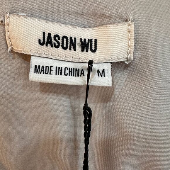 Jason Wu NWT Front Button Ruffle Peplum Hem Babydoll Blouse Top Size M - Picture 3 of 3